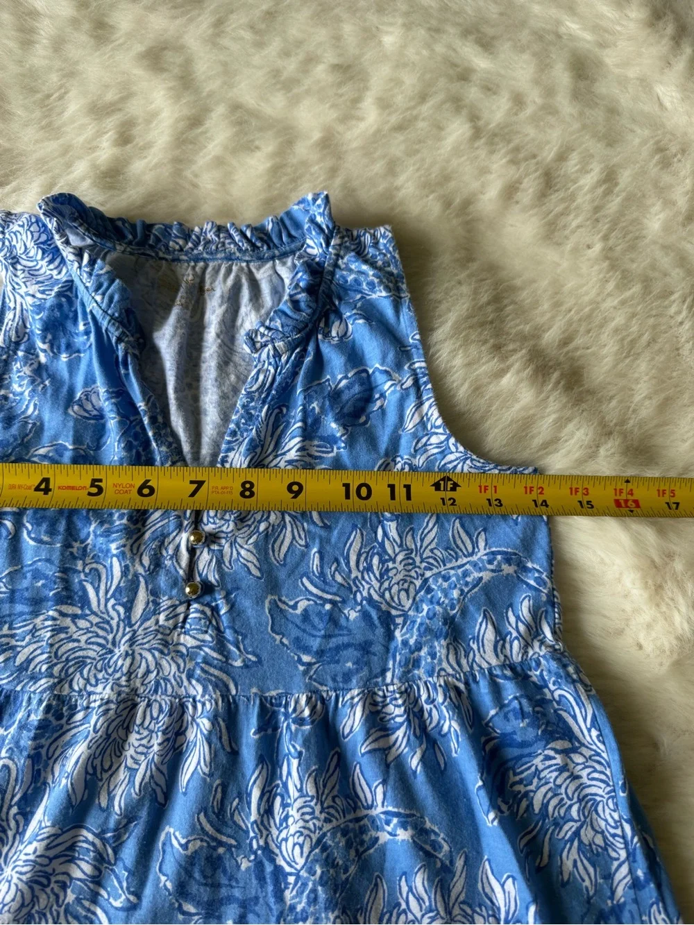 Lilly Pulitzer Blue & White Tiered V-Neck Maxi Dress